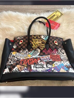 Sprayground Limited Edition Multicolor Graffiti Tote Bag